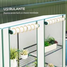Outsunny Seră Aplicată, din PE Consolidată,, 144 x 48 x 152 cm, Alb | Aosom Romania