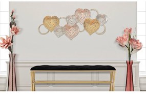 Decorațiune de perete din metal 91x40 cm Hearts – Mauro Ferretti