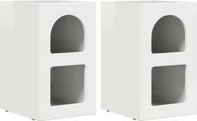 vidaXL Noptieră 2 pcs Alb lucios 29,5 x 33,5 x 50 cm Lemn compozit