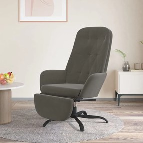 3097642 vidaXL Scaun de relaxare cu taburet, gri închis, catifea