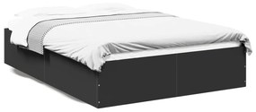 3281015 vidaXL Cadru de pat, negru, 140x200 cm, lemn prelucrat