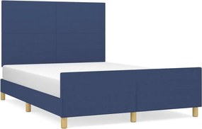 vidaXL Cadru de pat fără saltea, albastru, 140x200 cm, textil