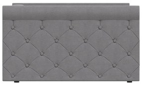 Pat de zi cu saltea si USB, gri deschis, 90x200 cm, textil Gri deschis