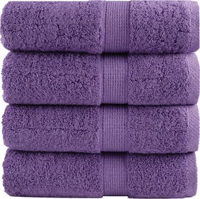 vidaXL Prosoape oaspeți premium SOLUND 4 buc violet 30x50 cm 600 gsm