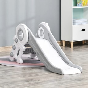 HomCom tobogan plastic copii 1-3 ani, 133x52x58cm, gri+alb | AOSOM RO