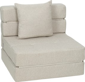 HOMCOM Fotoliu-canapea extensibil 1 loc cu 1 pernă detașabilă, material bej | Aosom Romania