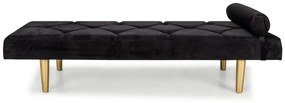 Pat de zi Diana, Negru, 185x40x75 cm
