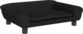 vidaXL Canapea pentru copii, negru, 70x45x26 cm, catifea