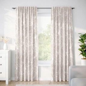 Goldea draperie din bumbac - flori albe pe bej deschis 140x140 cm