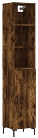 3189642 vidaXL Dulap înalt, stejar fumuriu, 34,5x34x180 cm, lemn prelucrat