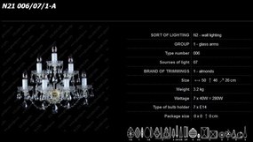 Aplica de perete 7 brate cristal Bohemia N21 006/07/1-A