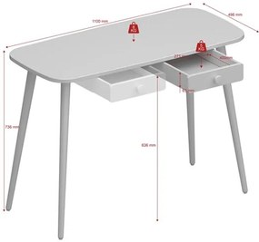 Tvilum Birou pentru copii cu 1 sertar Culoare alb, GRAZIA 075