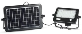 Proiector solar LED reglabil 10W 4000K IP65 cu senzor și port USB