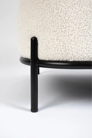 Fotoliu crem cu tapițerie din țesătură bouclé Polly – White Label