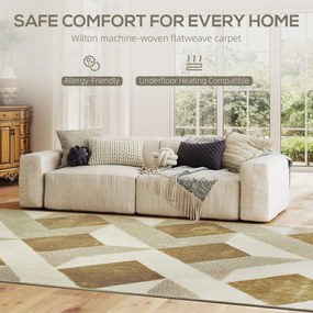 HOMCOM Covor Modern Hipoalergenic și Lavabil cu Efect 3D 230x160cm Galben | Aosom Romania