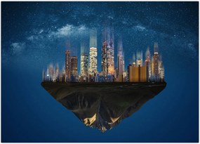 Tablou - Metropola plutind în spațiu (70x50 cm)