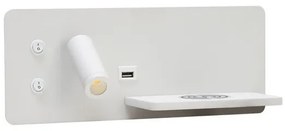 Immax 08285L-LED Aplica LED 3W cu senzor, USB și încărcare wireless, 230V