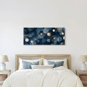 Tablou - Inele Albastru-Aurii (120x50 cm)