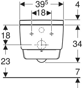 Set vas wc cu functie de bideu rimless suspendat cu capac soft close, ornament crom, Geberit AquaClean Mera Comfort