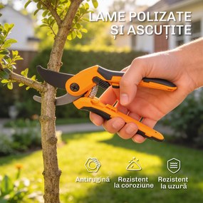 Outsunny Set de Grădinărit 4 Piese cu Foarfecă, Foarfece de Tăiat Crengi, Foarfece de Tuns și Fierăstrău Pliabil | Aosom Romania