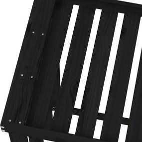 Suport busteni de exterior, negru, 108x52x106cm, lemn masiv pin Negru, 108 x 52 x 106 cm