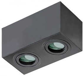 Plafoniera cu spoturi aplicate pentru baie IP44 Brant 2 square neagra