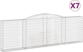 vidaXL Coșuri gabion arcuite 7 buc. 400x30x120/140 cm fier galvanizat