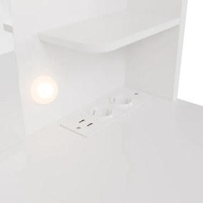 Juskys Masa de toaletă Malia cu iluminare LED - albă