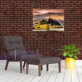 Tablou cu peisaj în carte (70x50 cm)