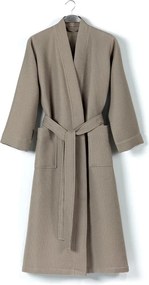 Halat de baie bej XL din bumbac Mia Waffle - Foutastic