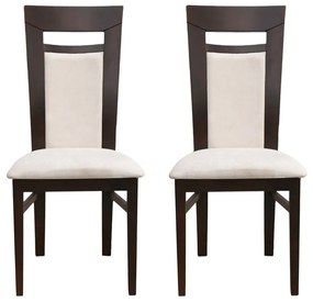 Set 2 scaune dining din lemn de fag Portofino, cadru nuc, textil Solo 22