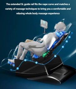 Fotoliu de masaj LUCIUS, cu Incalzire, Bluetooth, Display, Ecran tactil, Controler rapid cotiera, dispozitiv incarcare USB, Zero Gravity, 2 Boxe, Moduri Automate, Suport Picioare extensibil, Piele PU Premium, Alb