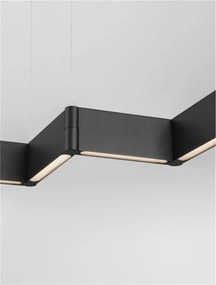 Lustra suspendata LED aluminiu negru FLUSSO