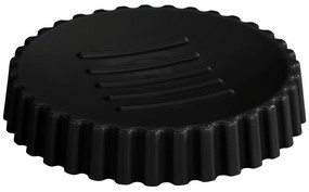 Săvoniera rotunda Minas, plastic, neagră, Ø 11 cm