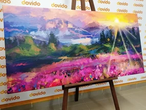 Tablou pictură în ulei peisajul multicolor