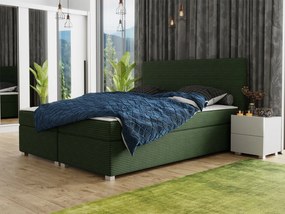 Pat matrimonial 180 cm Moritena (Verde închis + Negru) (cu somieră și saltea) (cu sp. depozitare). 1104396
