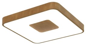 Plafoniera LED Smart dimabila cu telecomanda COIN 44x44cm lemn