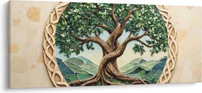 Tablou – Arborele vieții împletit (120x50 cm)