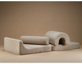 Fotoliu pentru copii maro deschis cu tapițerie din țesătură bouclé Flipster – Wigiwama