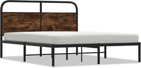 vidaXL Cadru pat fără saltea stejar fumuriu 150x200 cm lemn prelucrat