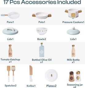 Bucatarie copii din lemn Series Albastru