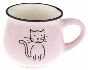 Cană ceramică Cat 230 ml, roz