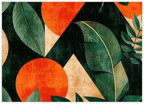 Tablou pe sticlă - Motive naturale geometrice II. (70x50 cm)