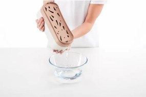 Vas pentru gatit paste in cuptorul cu microunde Lekue 1009032, 1,5 L, 28x11x11,2 cm, Silicon platinat, -20/+100 °C, Alb/Maro