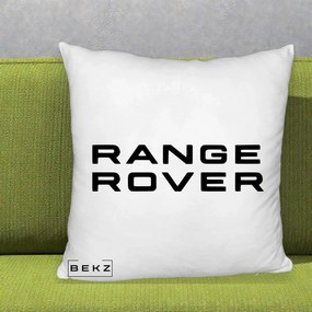 Perna Personalizata cu emblema Range Rover, 40x40 cm, Alb Pufos, Husa Detasabila, Perna Inclusa, BEKZ®