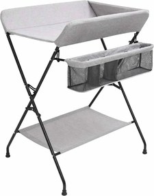 vidaXL Masă pentru schimbat bebeluș, gri deschis, fier