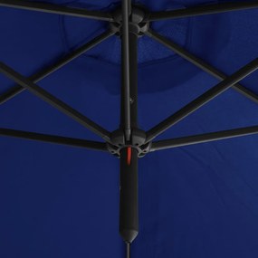 Umbrela de soare dubla cu stalp din otel, azuriu, 600 cm azure blue