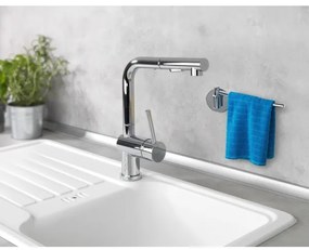 WENKO 5639100 - Suport pentru prosoape de bucătărie TURBO-LOC KÜCHE, 23 x 6,5 cm, inox/argintiu