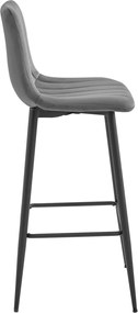 Scaun de bar POZZA VELVET cu picioare negre, gri inchis