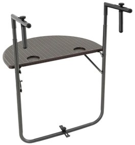 Agățat masă pliabilă cu aspect de ratan, maro